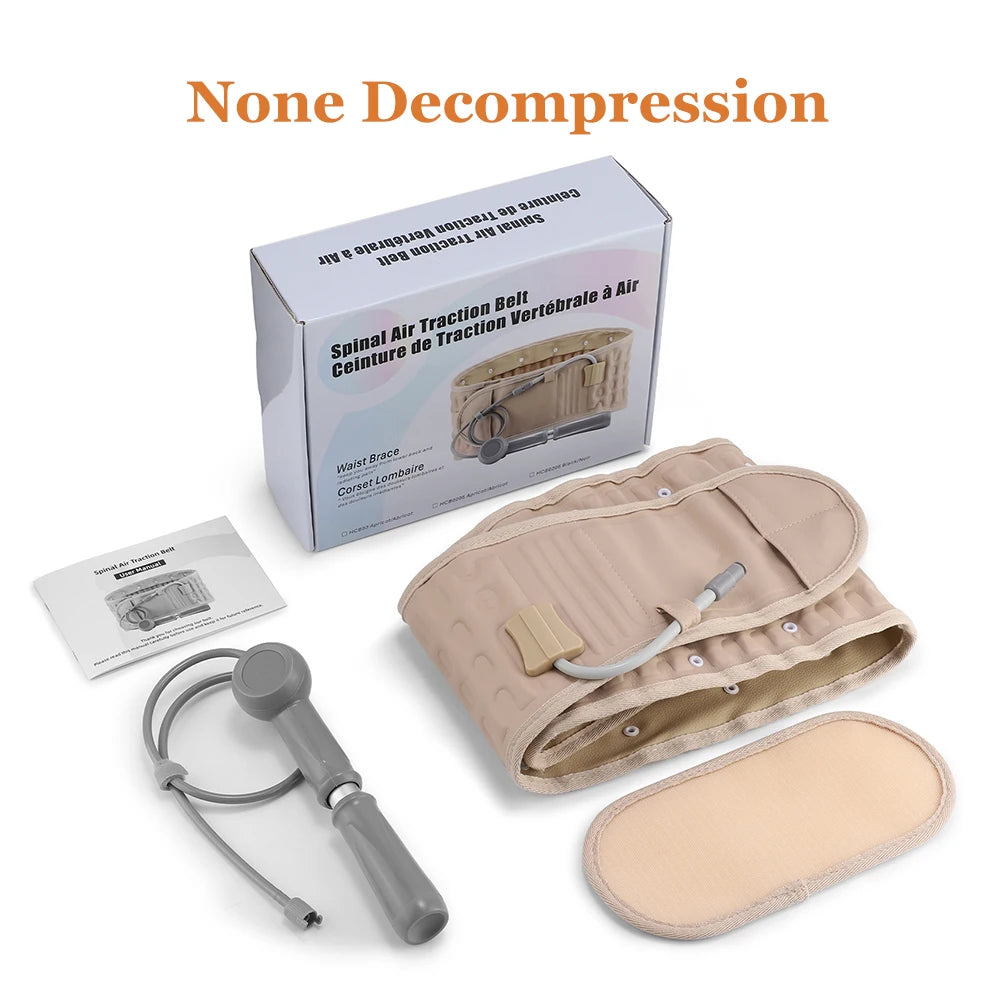 Inflatable Lumbar Waist Belt Air Decompression Back Support Health Care Spine Traction Back Massage Brace Hand Pumb Waist Strap