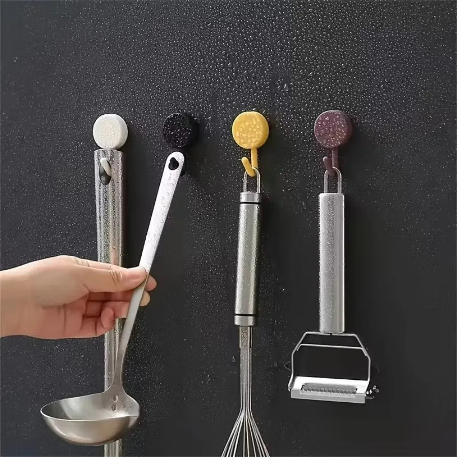 10Pcs Macaron Adhesive Hooks - Colorful Heavy Duty Removable, No Drill Wall Hooks for Kitchen Bathroom Door Hanging Storage