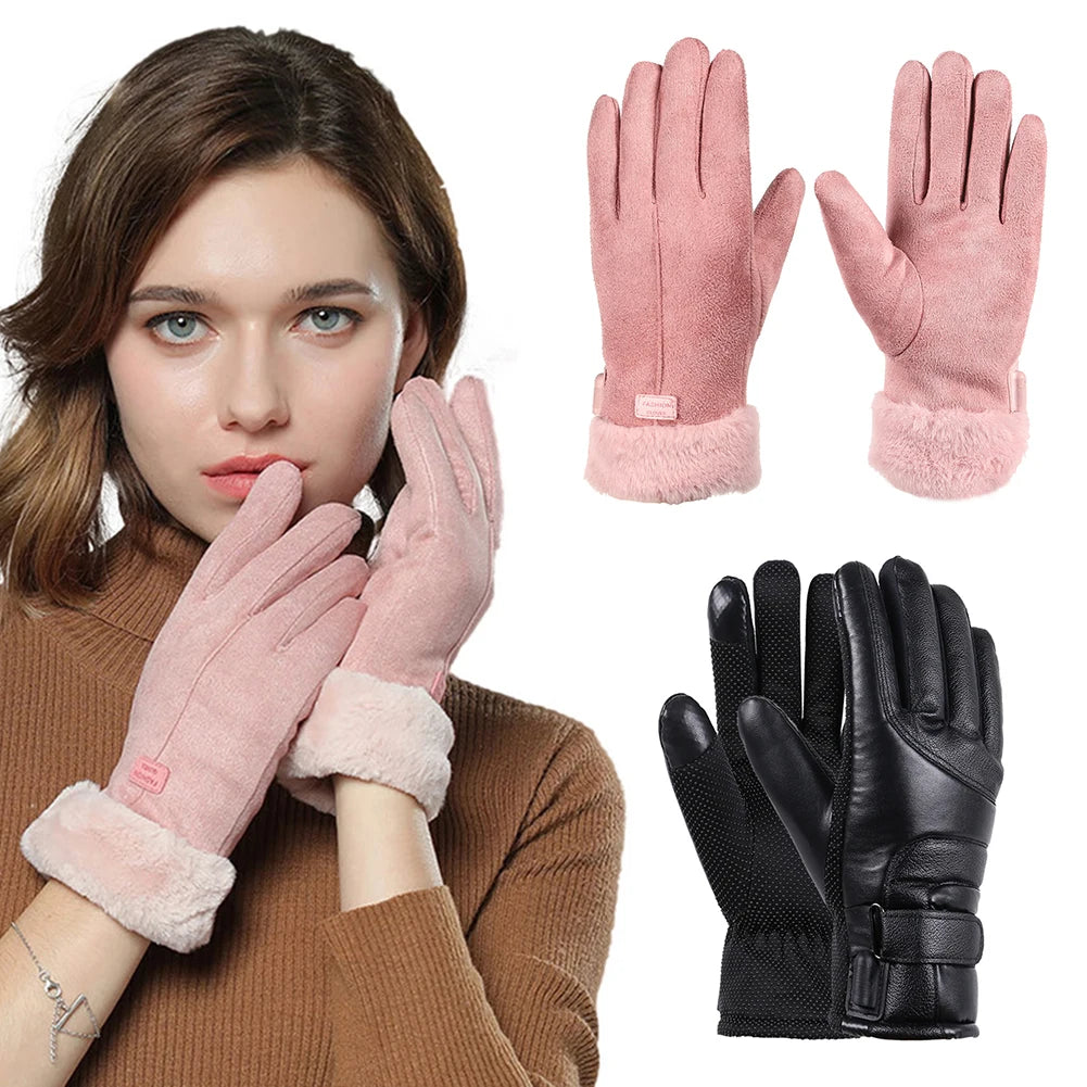 Electric Heating Gloves Men Women Heated Gloves Winter Skiing Snowboarding Can Touch Screen Snow Gloves (Excluding battery)