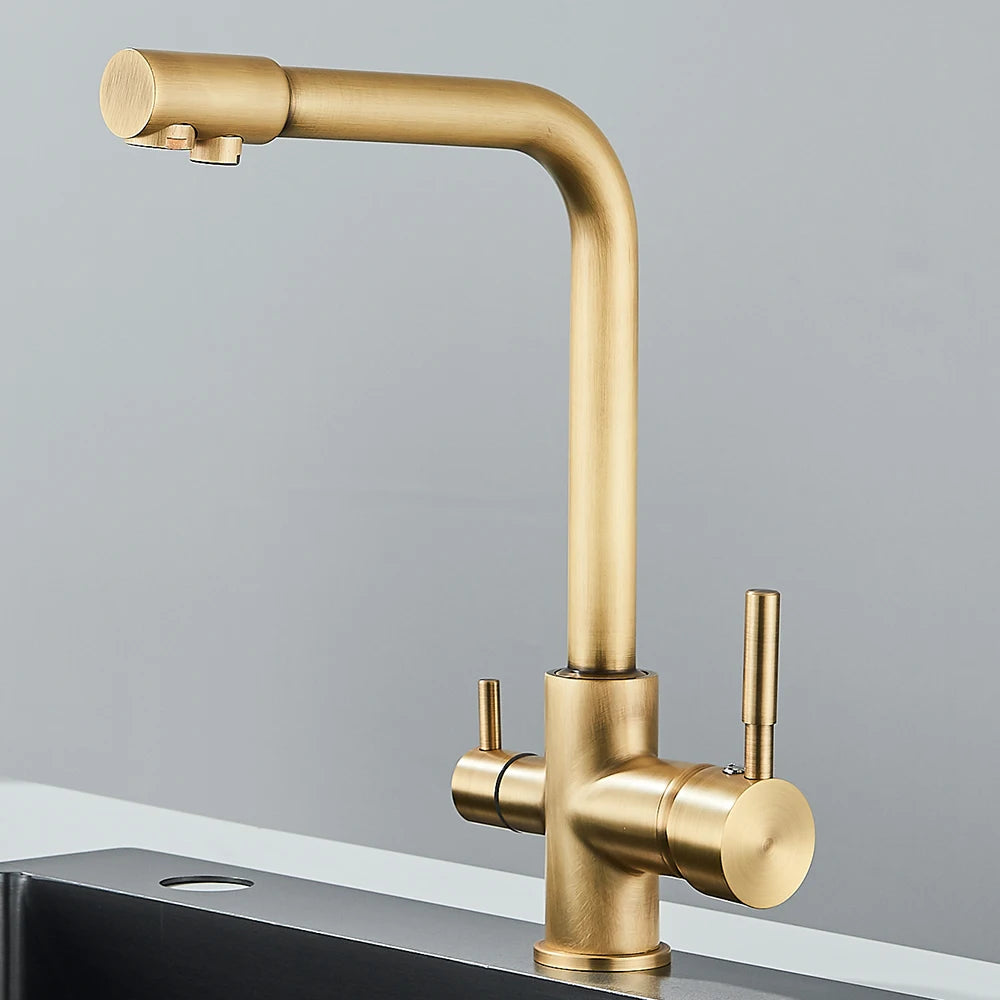 Black Grey Waterfilter Tap Kitchen Faucets Mixer Drinking Water Filter Kitchen Faucet Sink Tap Hot Cold Water Tap For Kitchen