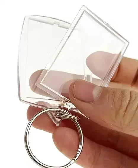 5/50pcs Transparent Rectangle Blank Clear Acrylic Insert Photo Picture Frame Keyring Keychain DIY Split Ring Key Chain 2035