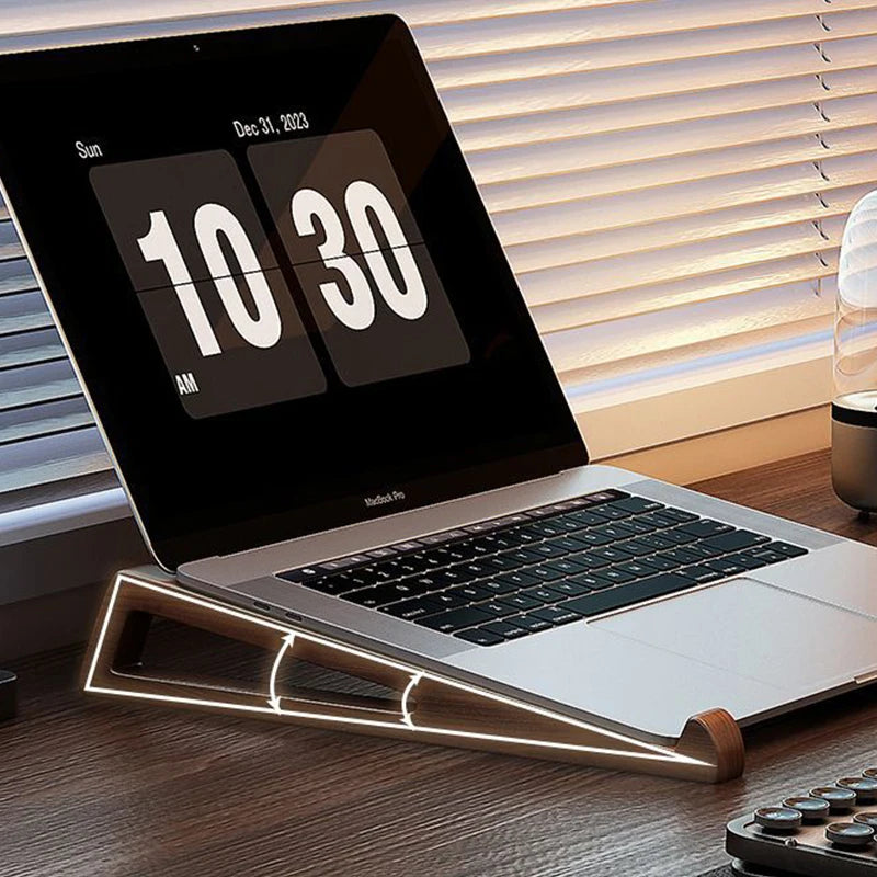 1pair Bamboo Laptop Stand Adjustable Desktop Riser Portable Computer Cooling Holder for Notebook Tablet Reading Desk Organizer