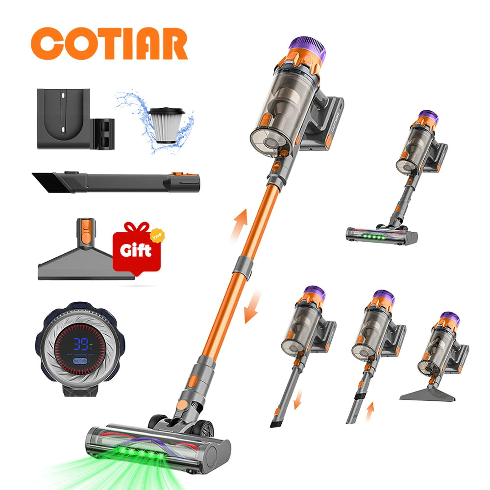 Cotiar 650W 60kPa Vertical Vacuum Cleaner Handheld Home Appliance Cordless Vacuum Cleaner 70 Mins Runtime Multi-functional  S25