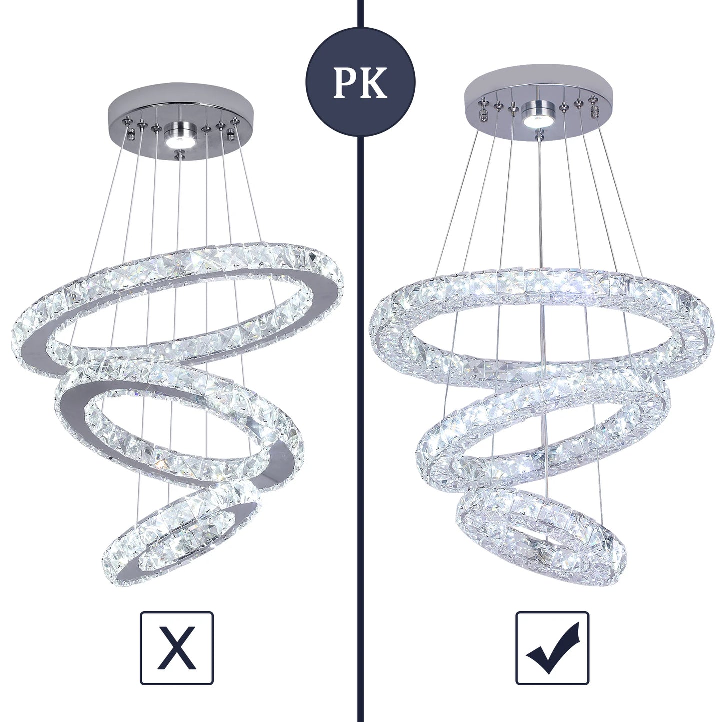 Modern Crystal Chandeliers Ring-Shaped Pendant Lights Living Room And Kitchen Decoration Led Ceiling Lamps Hanging Luminaire