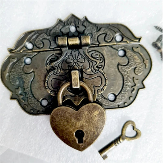 2Pcs/Set Antique Jewelry Box Gift Box Wooden Wine Cases Hasps Latch Vintage Decor Latches Suitcase Buckle Hasp Pack