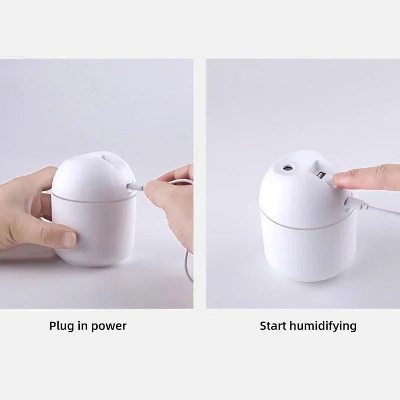 Portable Essential Oil Diffuser & Humidifier – 250ml USB-Powered Mute Mist Maker with Color-Changing Night Light (BPA-Free)