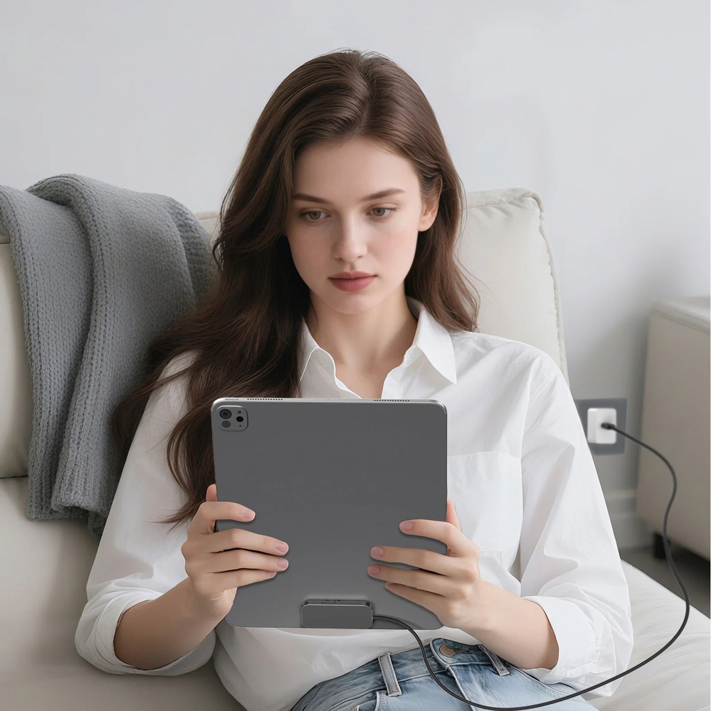 For iPad Pro Magnetic Wireless Charger Fast Charging Smart Connector Charger Charger-Fast Charging Pad W/ USB-C Cable