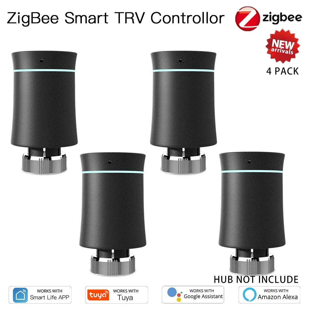 MOES ZigBee3.0 TRV New Radiator Actuator Valve Tuya Smart Programmable Thermostat Temperature Heater Alexa Voice Control