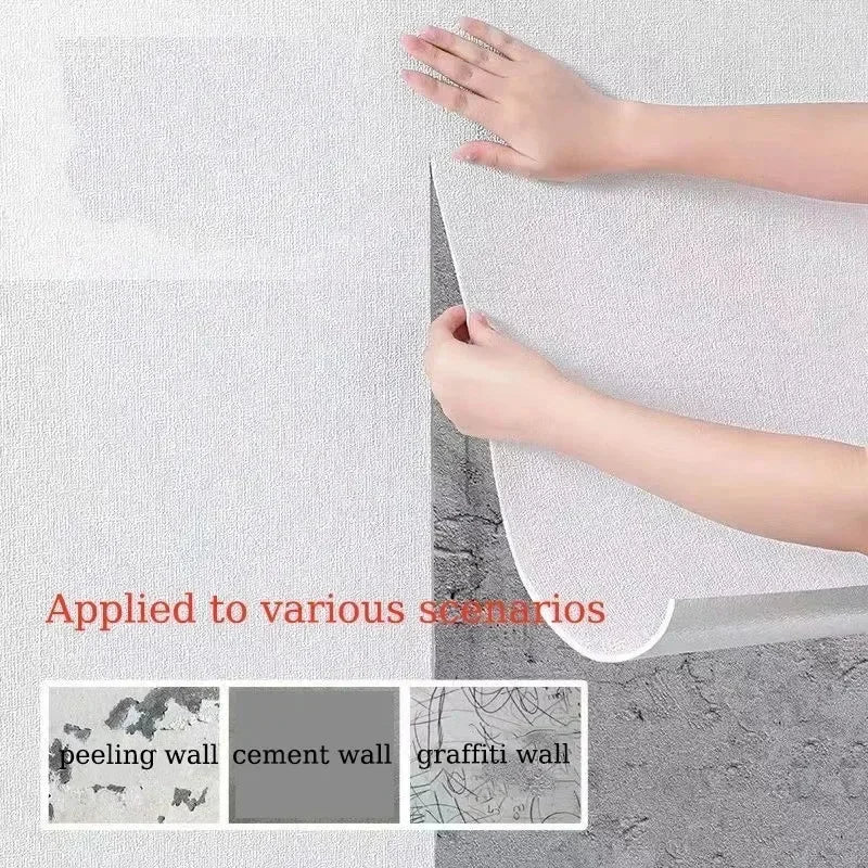 50cm Self-Adhesive Foam Wall Panel Wide 3D Linen PVC Texture Waterproof Soundproof Removable for Living Room Bedroom Home Decor
