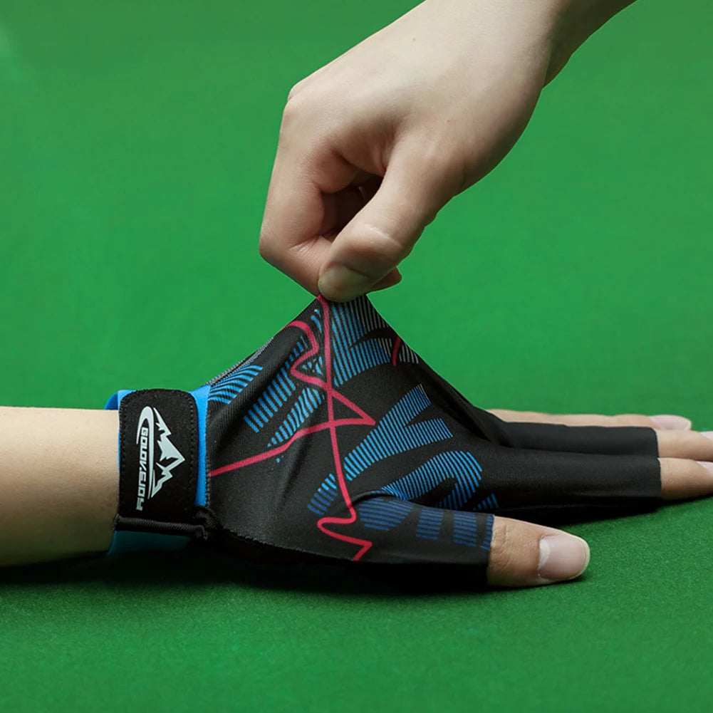 Billiards Glove Left Hand Anti-Slip 3 Finger Snooker Billiard Glove Adjustable Snooker Pool Gloves for Men Billiard Accessories