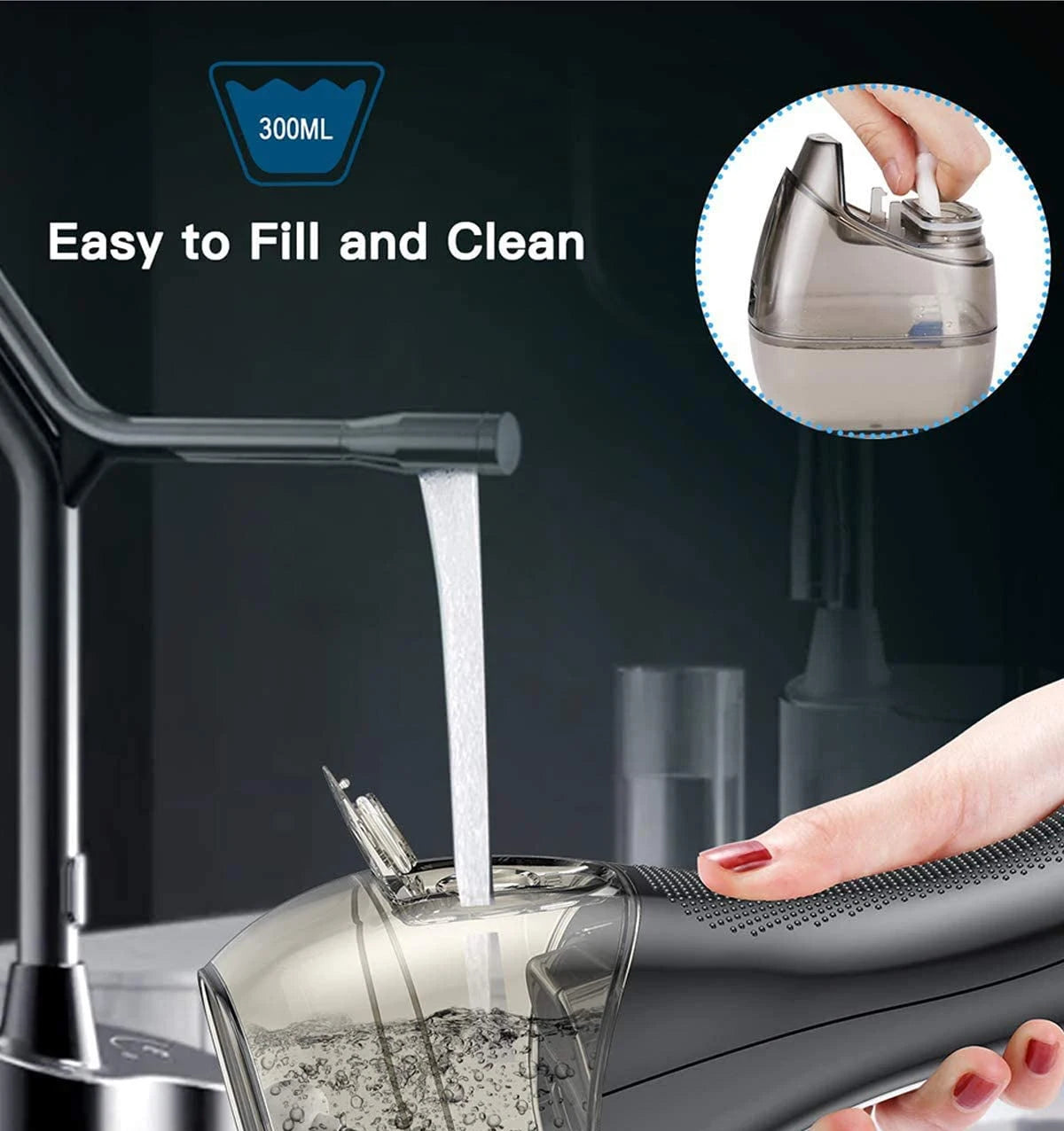 KinseiBeauty 5 Modes Oral Irrigator Teeth Whitenin Portable Dental Flosser USB Rechargeable 300ml Tank Water Flosser Dental
