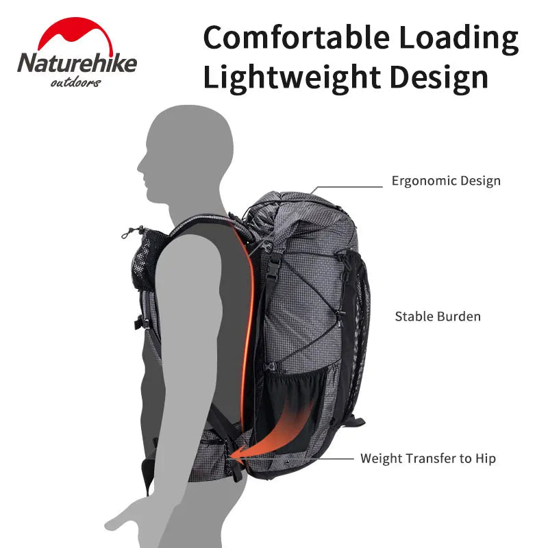Naturehike Rock Series Camping Backpack 60 + 5L Large Capacity Travel Outdoor Bags 40 + 5L Ultralight Waterproof Hiking Backpack