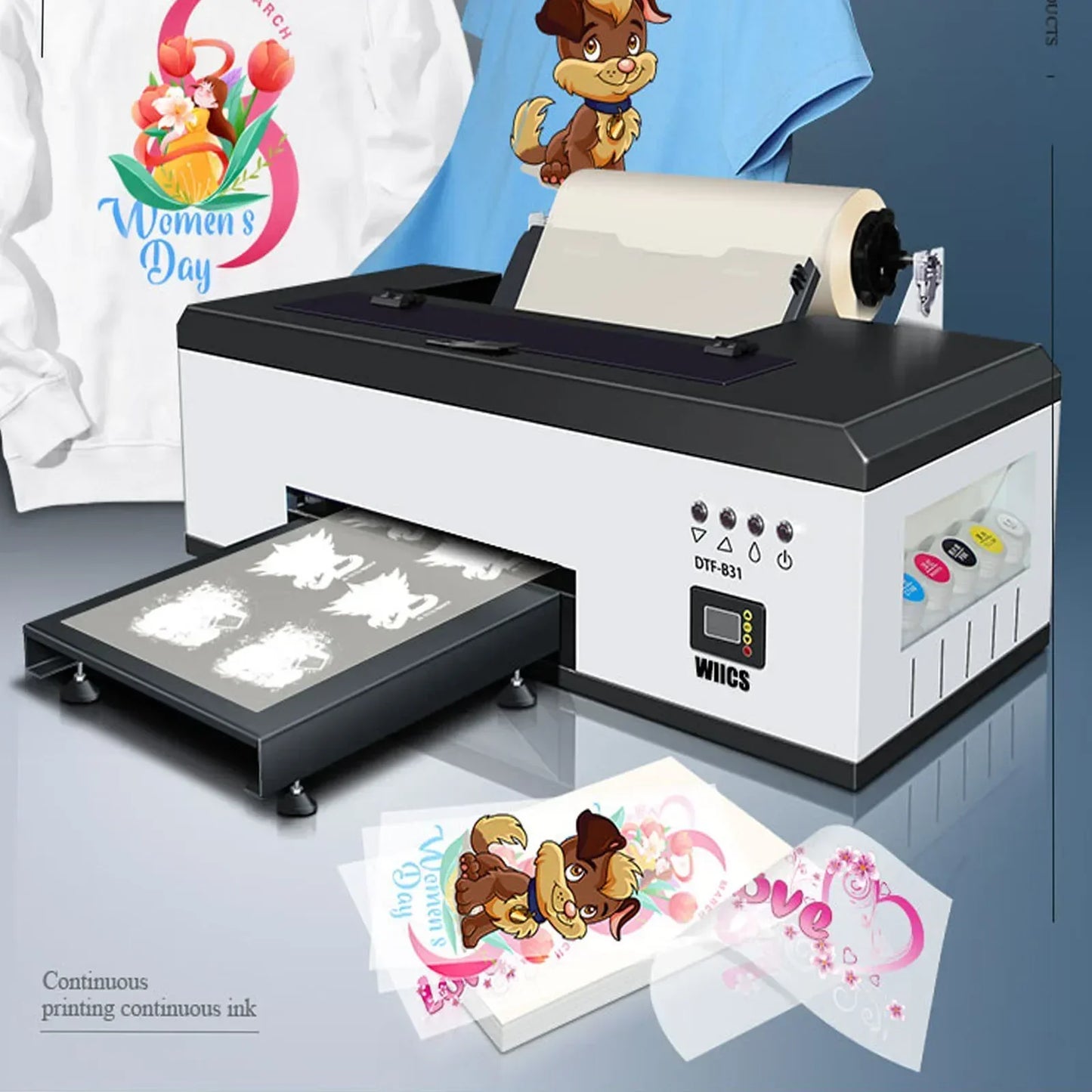 SIHAO R1390/L1800 A3 DTF Printer Oven All-in-One for T-Shirt Fabric Textile Clothing Printing DTF Transfer Film Printer Machine