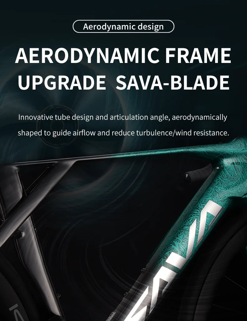 SAVA NEW Blade SLR7 C60 Carbon Fiber Road Bike, 700C Adult DI2 Bike, with SHIMANO 105 Di2 R7170 Components, Full Carbon Racing