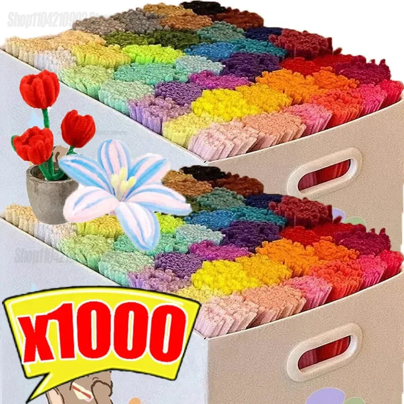 Creative Wires Chenille Wire Pipe Cleaners Colorful Chenille Stems DIY Plush Stem Wired Twist Stick Hair Strip Kid Handmade/*-2/