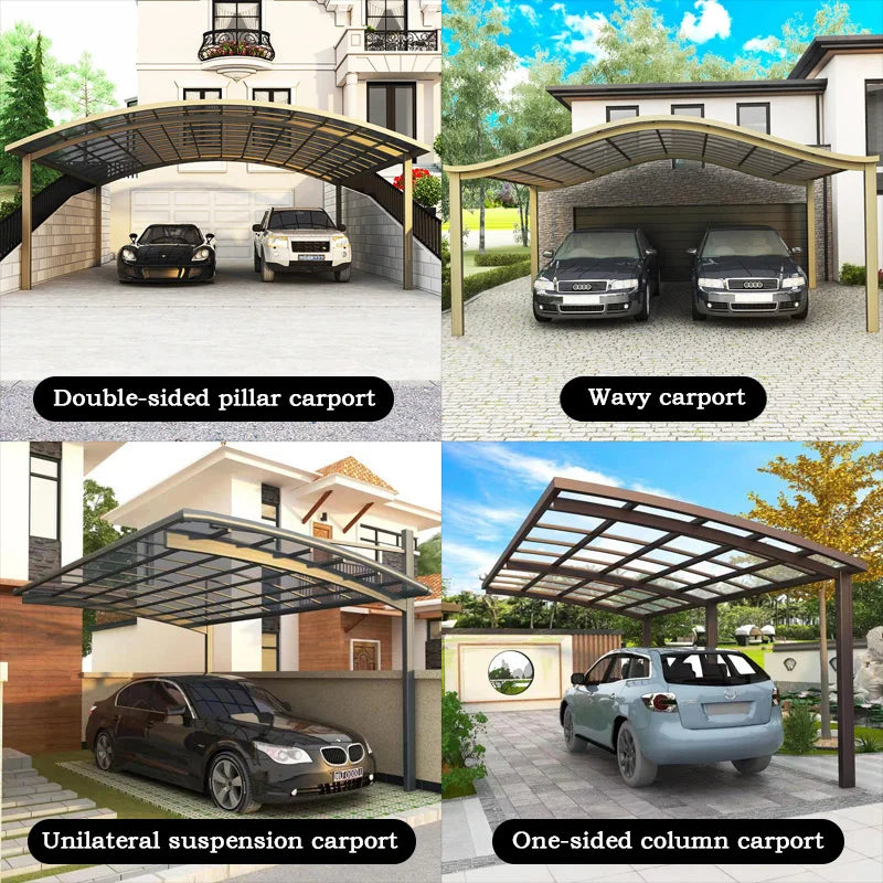 Outdoor aluminum alloy arched roof garage carport carport waterproof pergola roof panel sheltered courtyard garden villa canopy