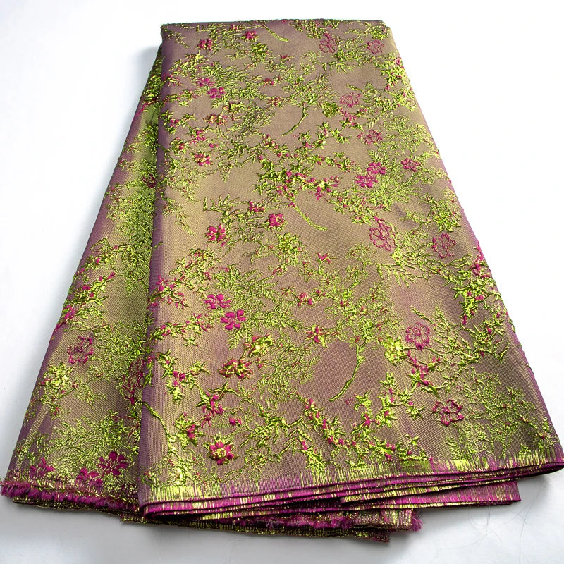 High Quality French Brocade Jacquard Lace Fabric 2026 Nigerian African Organza Lace Fabric 5 Yards for Wedding Dress Sewing