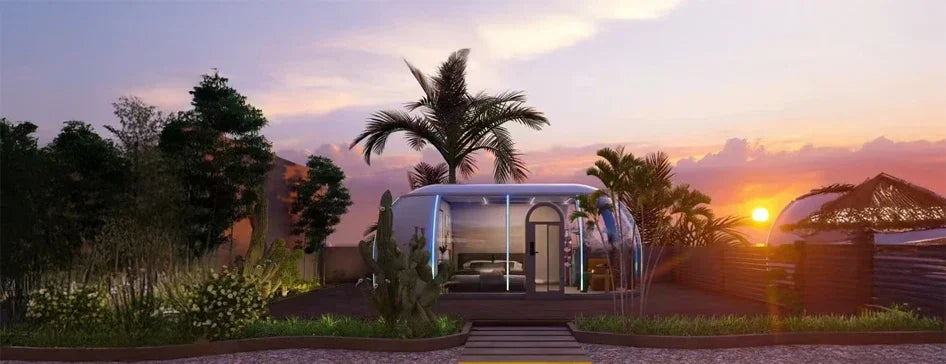 5.9m Outdoor Dome Tent Camping Transparent Starry Sky Capsule Tent PC Dome Tent All-Weather Protection Immersive Experience