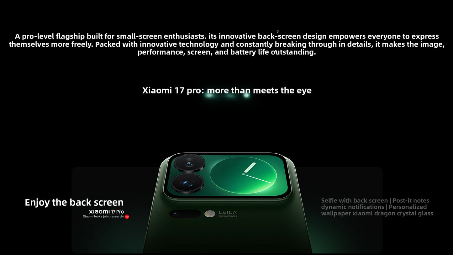 Brand New Xiaomi 17 Pro Smartphone Snapdragon 8 Elite Gen5 6300mAh Battery 100W Hyper Charge 6.3" CN version NFC Dual Screen