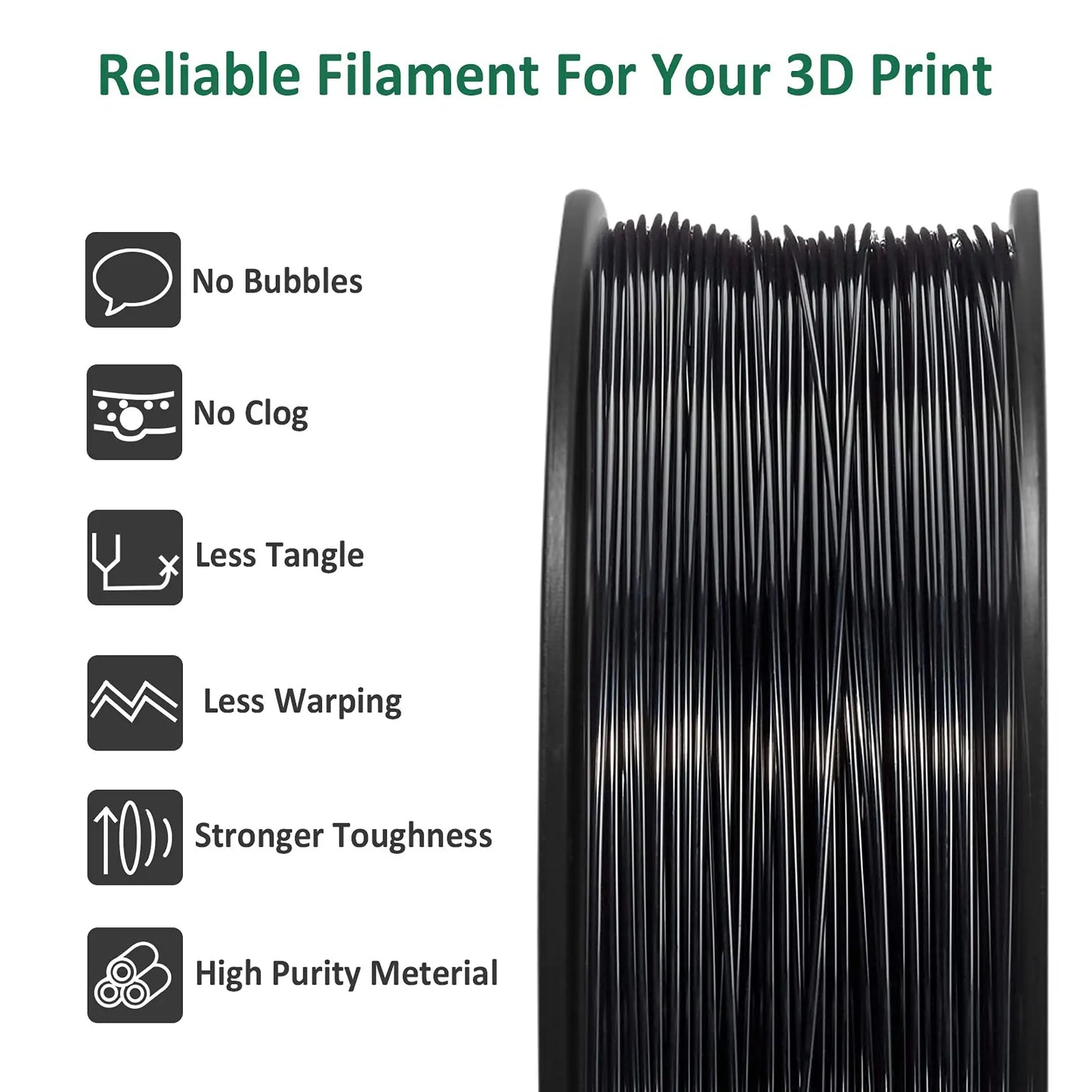 Geeetech  ABS+ 3D Filament 1.75mm 1KG plastic, 3D Printer Material, Tangle-Free, Non-Toxic, Vacuum Packaging