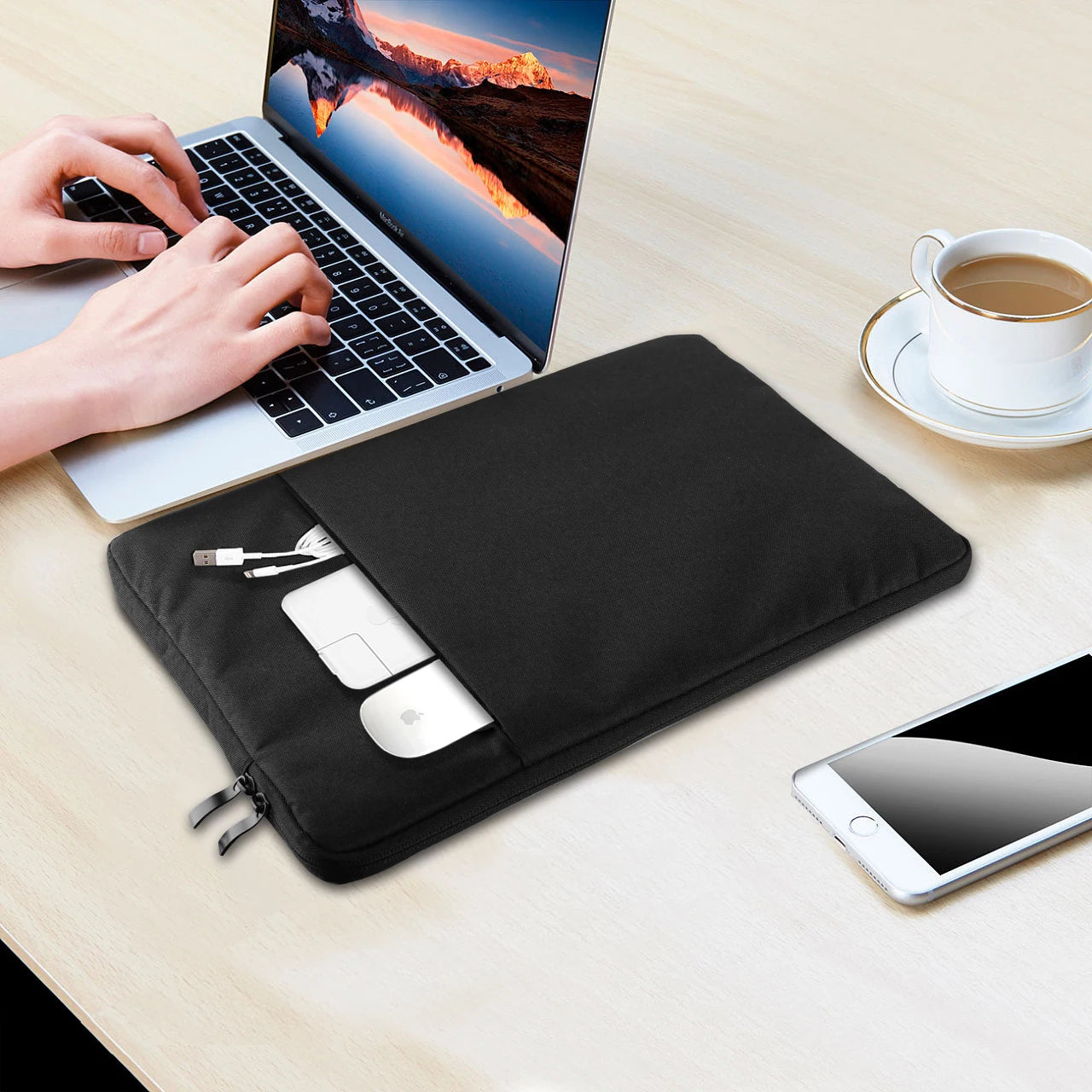 UPERFECT Laptop Sleeve 19.5 inch for Laptop Portable Monitor Notebook Tablet with Large Capacity Case Pocket Zipper and Handle
