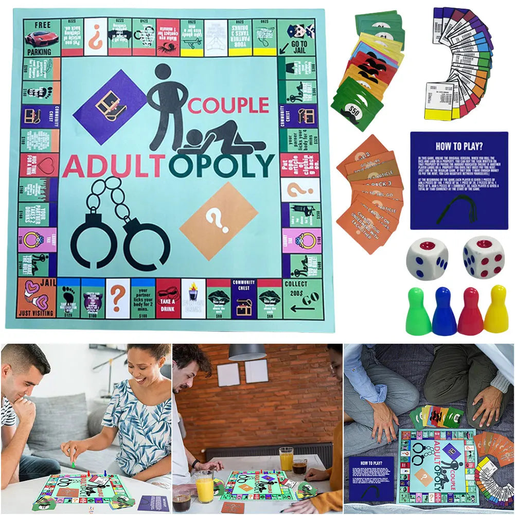 Adultopoly Board Game Couple Adult Opoly Board Game Portable Couple Game Entertainment Board Game Valentines Gifts for Him Her