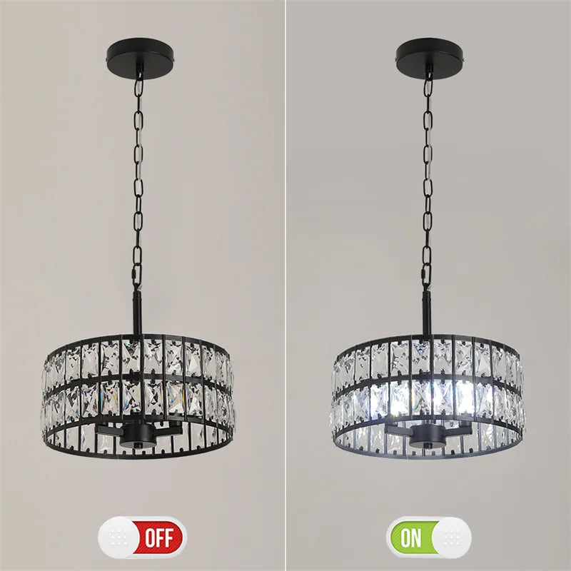 K9 Crystal Dining Table Pendant Lamp Bedroom Hanging Lamp Retro Luxury Style Suitable For Kitchen Plafon Ceiling Chandelier