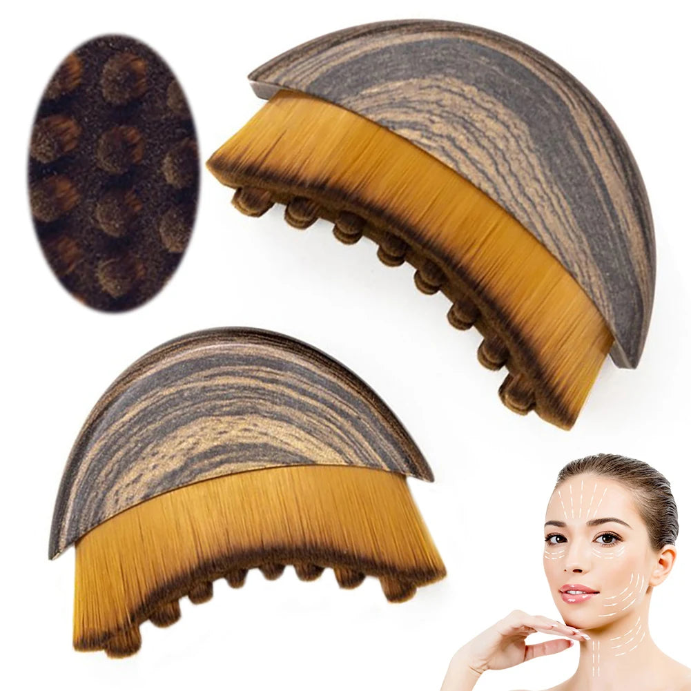 Portable Lymphatic Contour Face Brush Dry Brushing Face Brush Lymphatic Drainage Massager for Face Chin