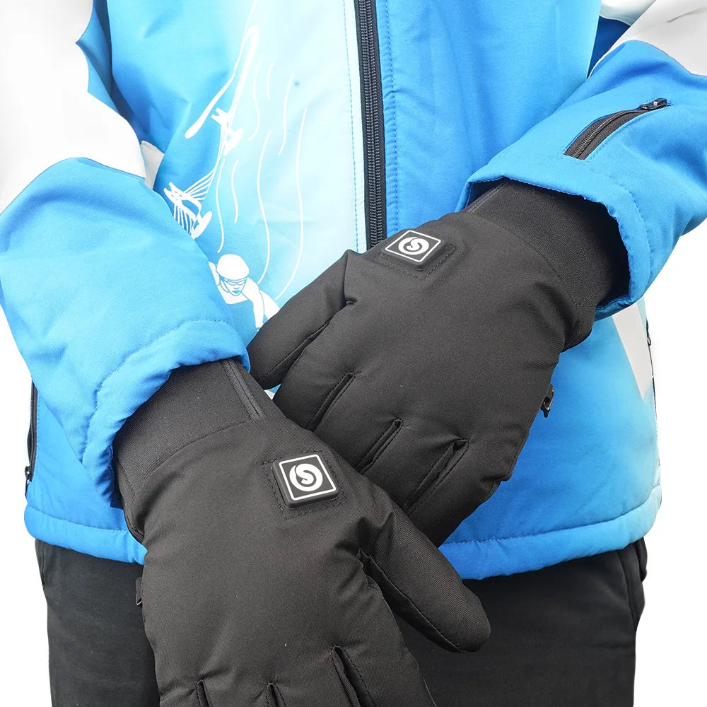 SAVIOR HEAT Heated Mittens Waterproof Electric Heated Skiing Gloves For Men Women Thermal Gloves With Rechargeable Battery Warm