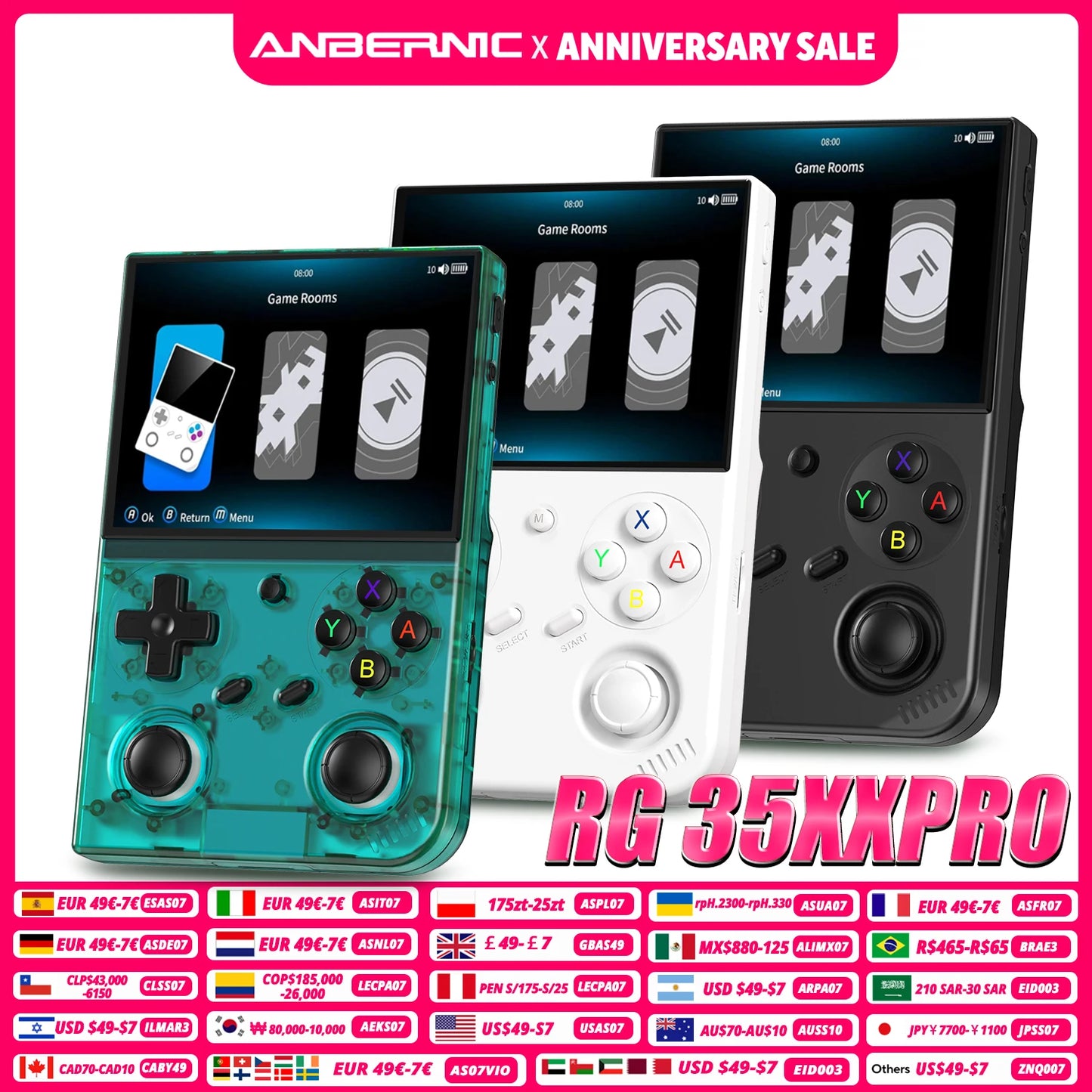 Anbernic RG 35XXPRO 64 Bit Handheld Game Players 3.5'' IPS Screen Linux System Video Game Console Portable Simulator 64G HD-Out