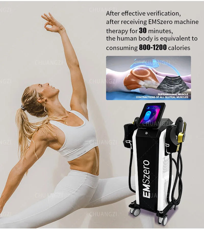 emszero Pro Body Sculpting Muscle Stimulation EMS Machine 6500W RF Fat Slimming 15 Electromagnetic Weight Loss Equipment