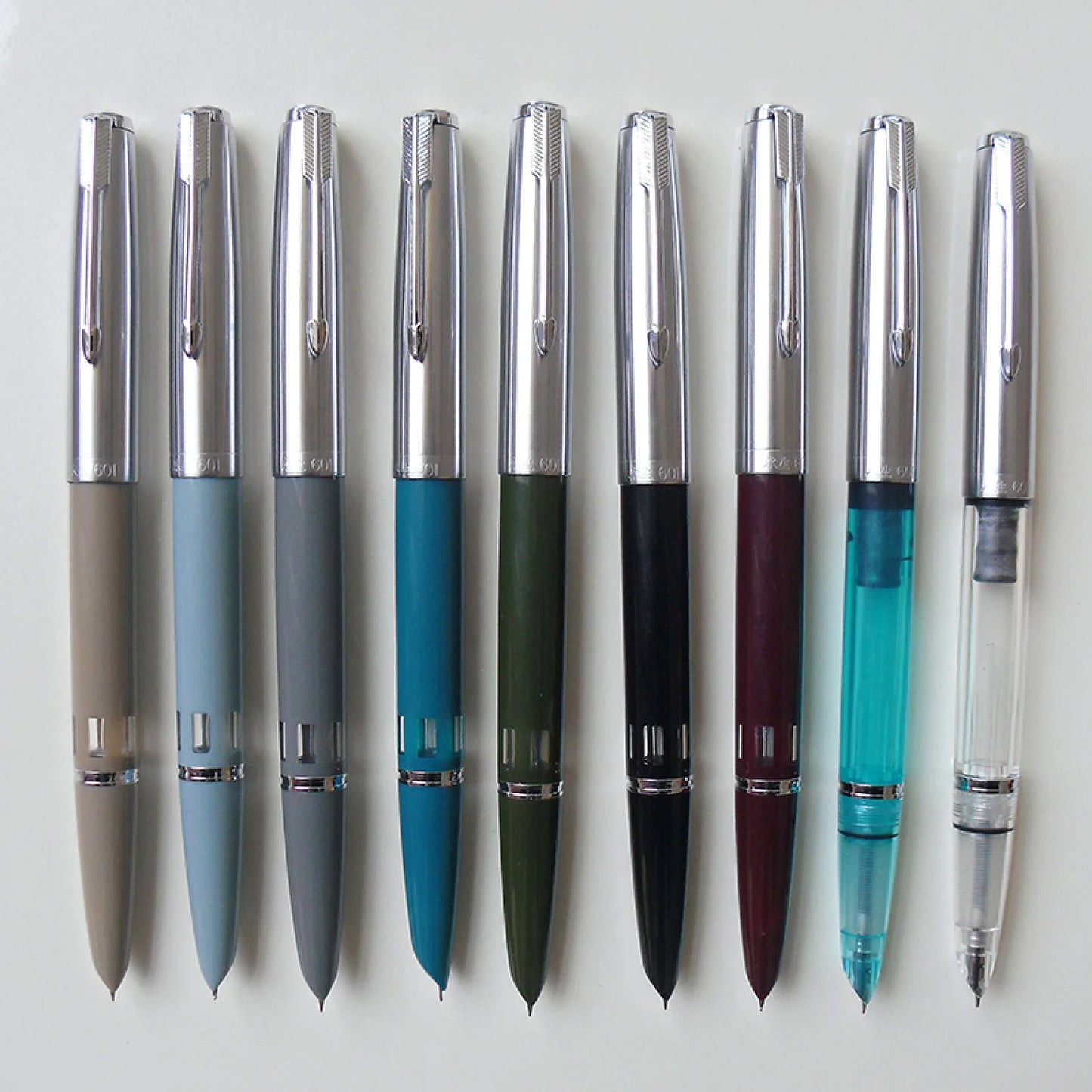 1Pc 138mm Wing Sung 601 Steel Cap Vacumatic Fountain Pen F Nib 0.5mm Ink Pen With Box