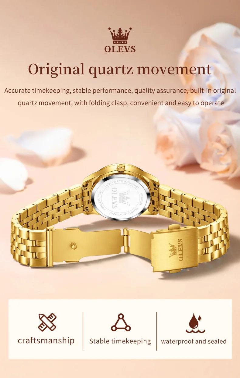 OLEVS 3629 Top Luxury Brand Women Watch Classic Business Calendar Waterproof Luminous Watch Elegant Diamond Women Quartz Watch