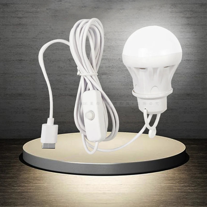 ZK50 LED Light Portable 5W Light Bulb Student Reading Learning Camping Outdoor Lighting Camping Light Mini USB Pendant Light
