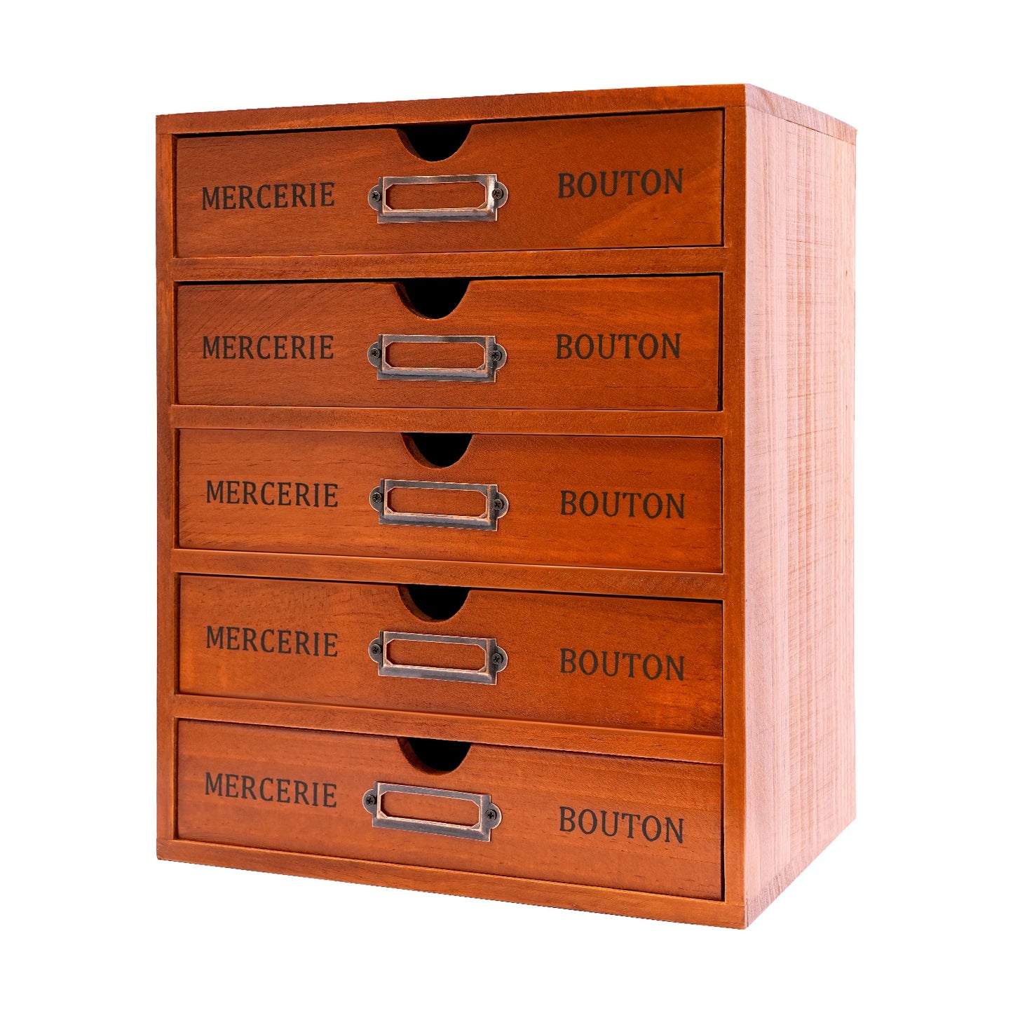 5 Drawer Wooden Desk Organizer 23*17.5*5cm Storage Drawers Vintage Shelf Drawer Used in an Office Study Bedroom Dresser