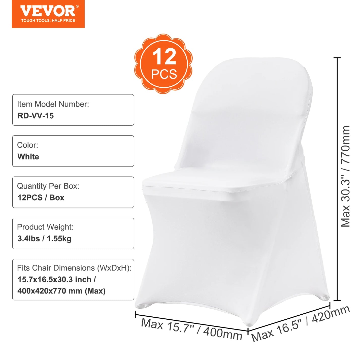 SucceBuy 12 30Pcs Wedding Chair Covers Spandex Stretch Slipcover for Restaurant Banquet Hotel Dining Party Universal Chair Cover