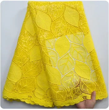SJD LACE African Guipure Cord Stones Lace Fabric 5 Yards 2026 New Nigerian Water Soluble Lace For Women Wedding Party Dress 3844