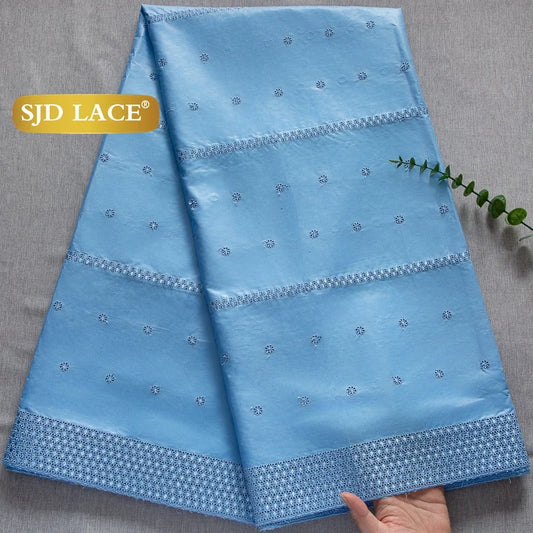 SJD LACE Swiss Voile Lace Fabrics Dubai African Cotton 5 Yards 2026 Latest African Nigerian Cotton Lace for Dresses Sew 4662