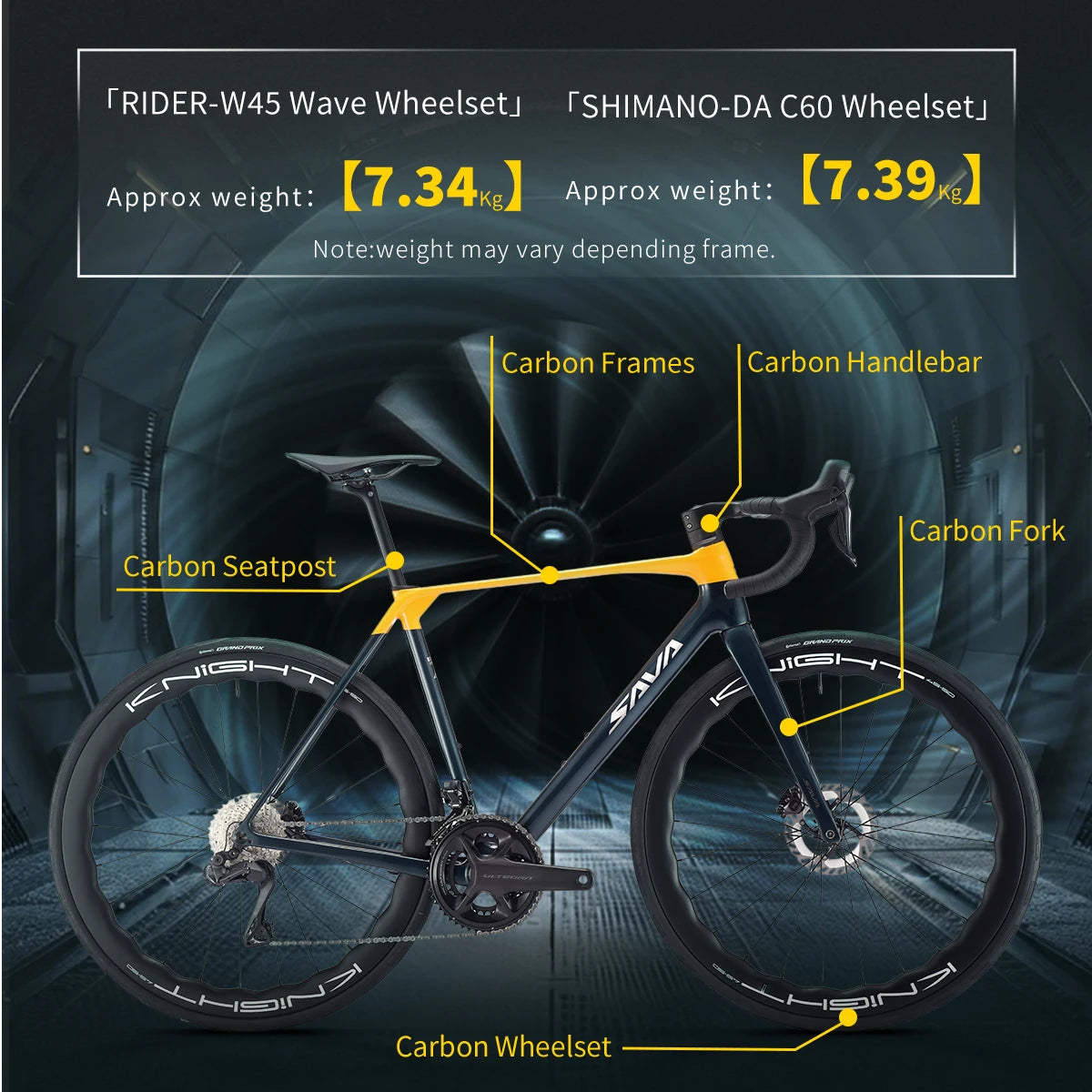 SAVA AEROX SLR8 Full Carbon Fiber Electronic Shift Road Bike Racing Road Bike 7.3kg with SHIMAN0 ULTEGRA 8170 Di2 Kit.