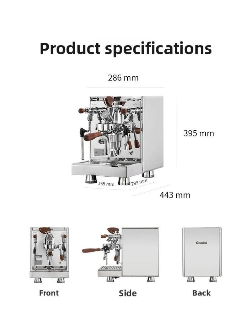 Semi-Automatic Coffee Maker,3035A/B/C Concentration E61 Brewing Head, Semi-automatic Dual Boiler 15 Bar Vibration Pump