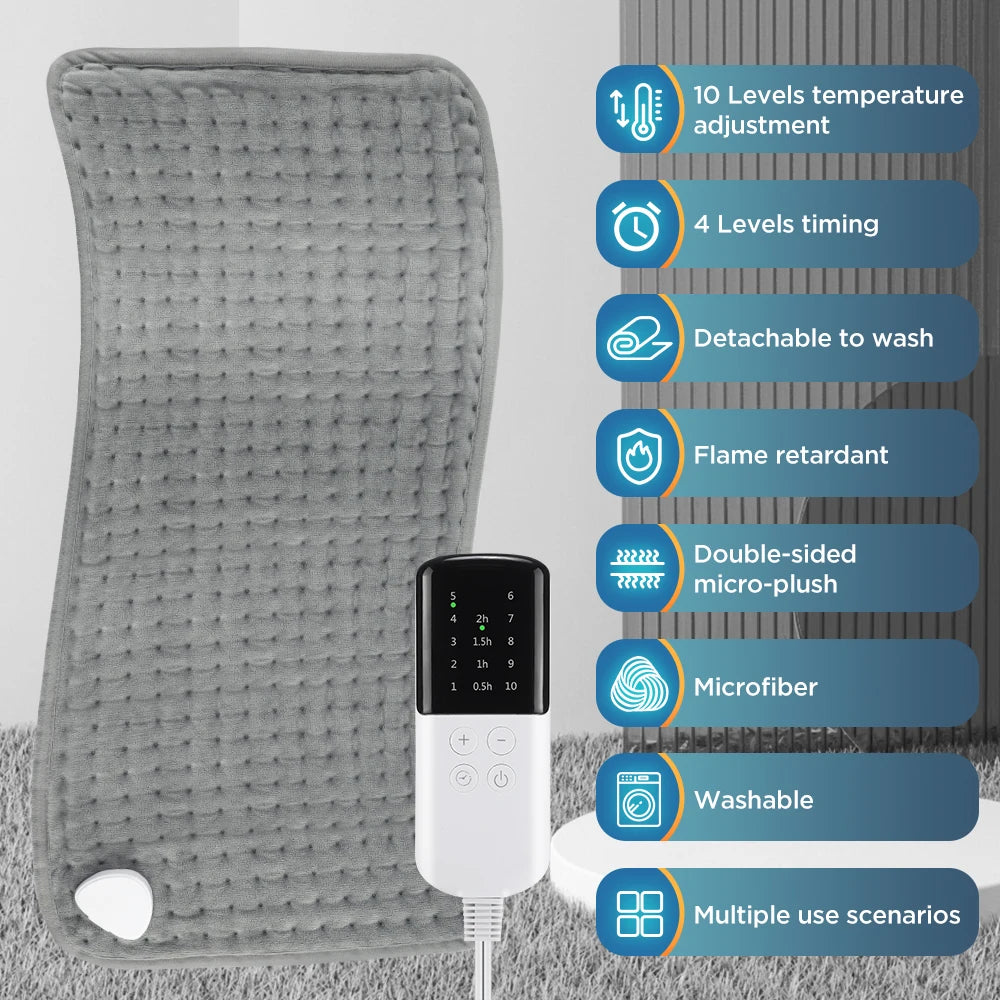 Heating Foot Massager Infrared Therapy Back and Neck Massage Mat Electric Blanket Natural Jade Stone Thermal Cushion Pain Relief