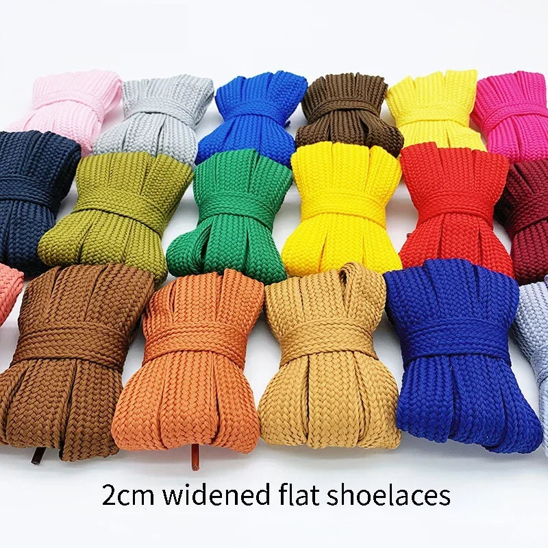 2cm Wider Flat Shoelaces New Casual Sneakers Laces for Shoes Fashion Rope Shoelace 100/120/140/160CM Shoes 1Pair Good