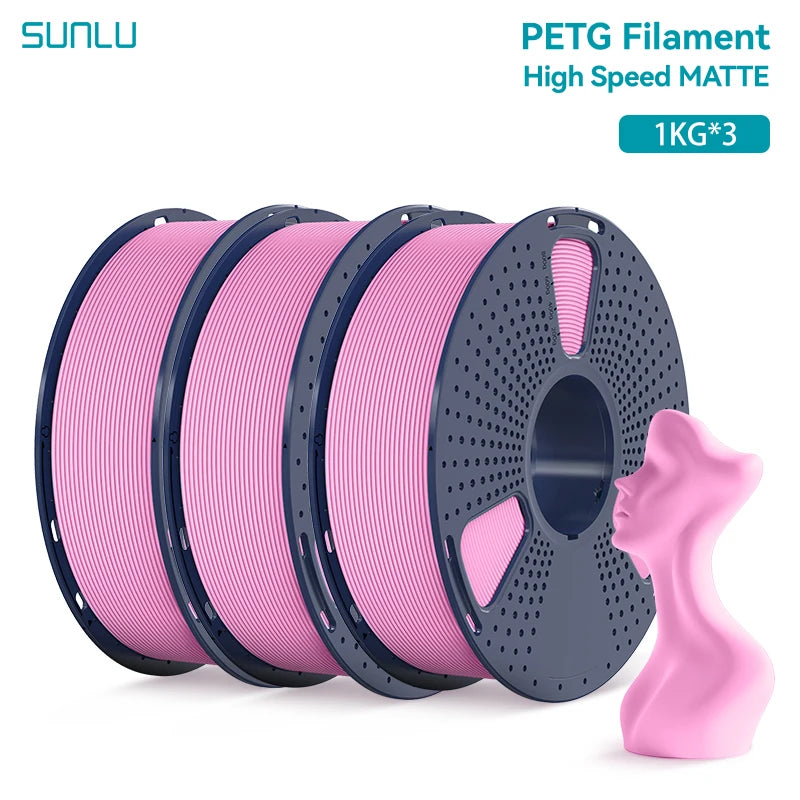 SUNLU 3KG High Speed Matte PETG Filament 1.75mm 1kg Spool (2.2lbs) High Speed Printing Filament Fit Most FDM Printer