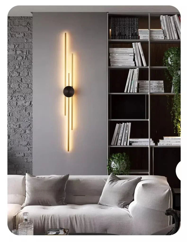 LED Modern Long Wall Lamp Living Room  Dining Room Loft Wall Mounted Sconce Decoration Bedroom Bedside Light Staircase Fixture
