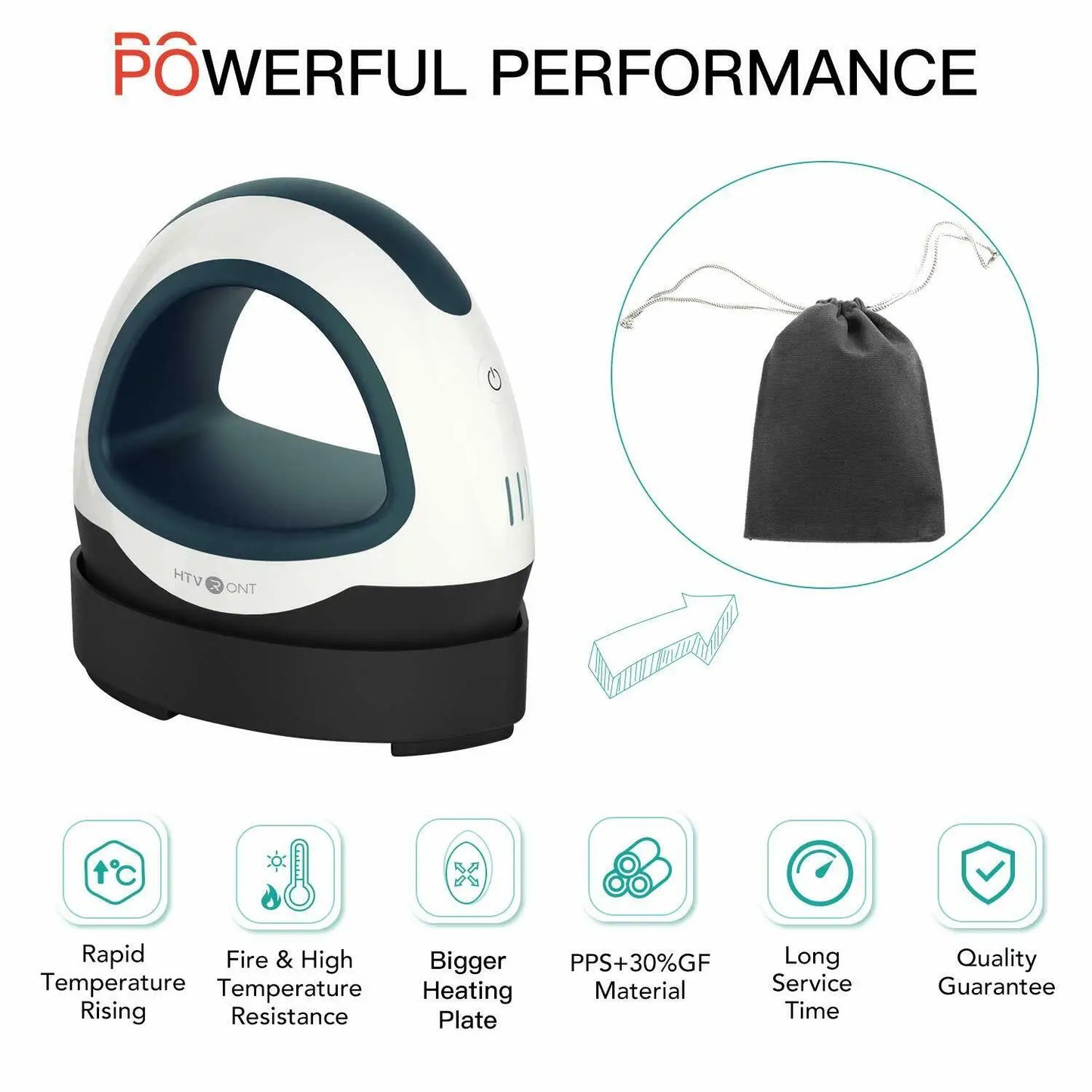 HTVRONT Portable MINI Heat Press Machine DIY Auto Easy Heating Transfer Iron On HTV for Clothes Bags Shoes Hat T-shirts Printing