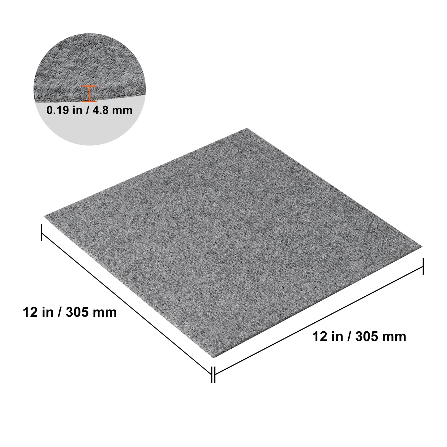 SucceBuy Carpet Tiles Peel & Stick Self Adhesive Carpet Floor Soft Padded Carpet Tiles for Bedroom Living Room Indoor Outdoor
