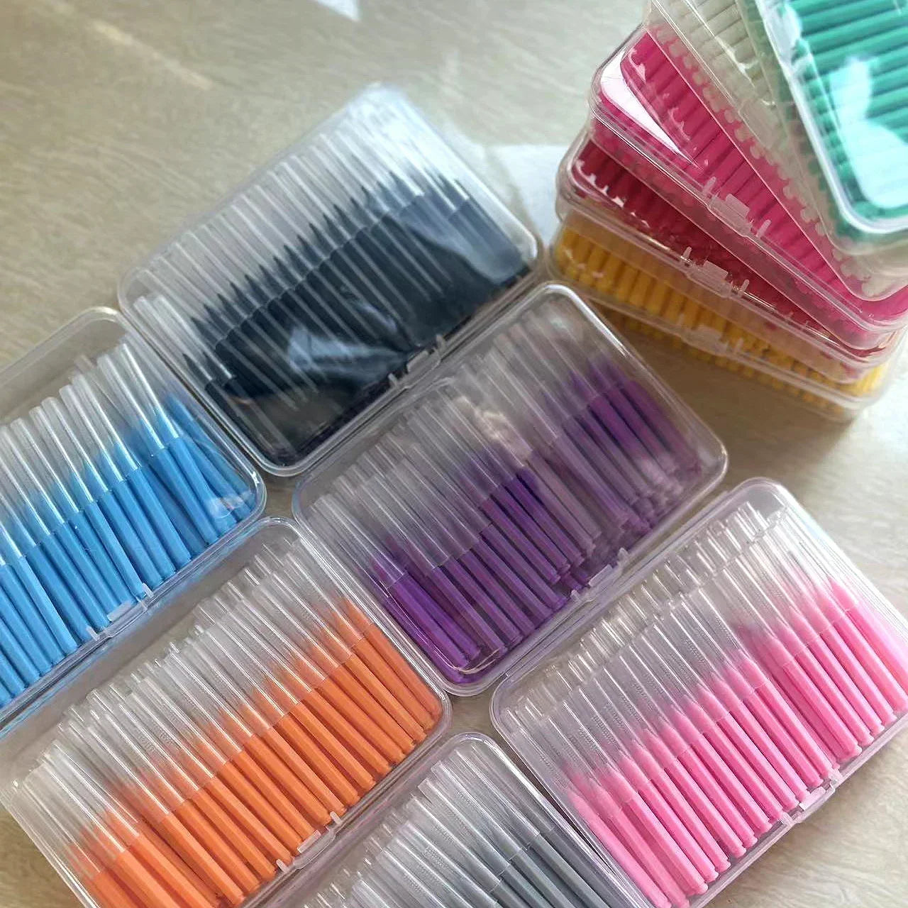 New 100Pcs/Box I-type Push Pull Interdental Brush 0.6-1.5Mm Cleaning Between Teeth Oral Care Orthodontic I Shape Tooth Floss