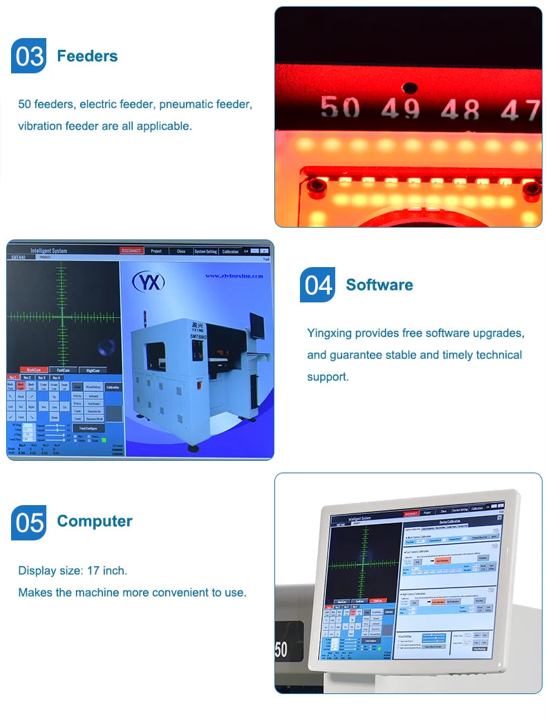 Stock in Europe New product 2022 automatic chip mounter PCB assembly machine SMT550 with PCB400*200mm