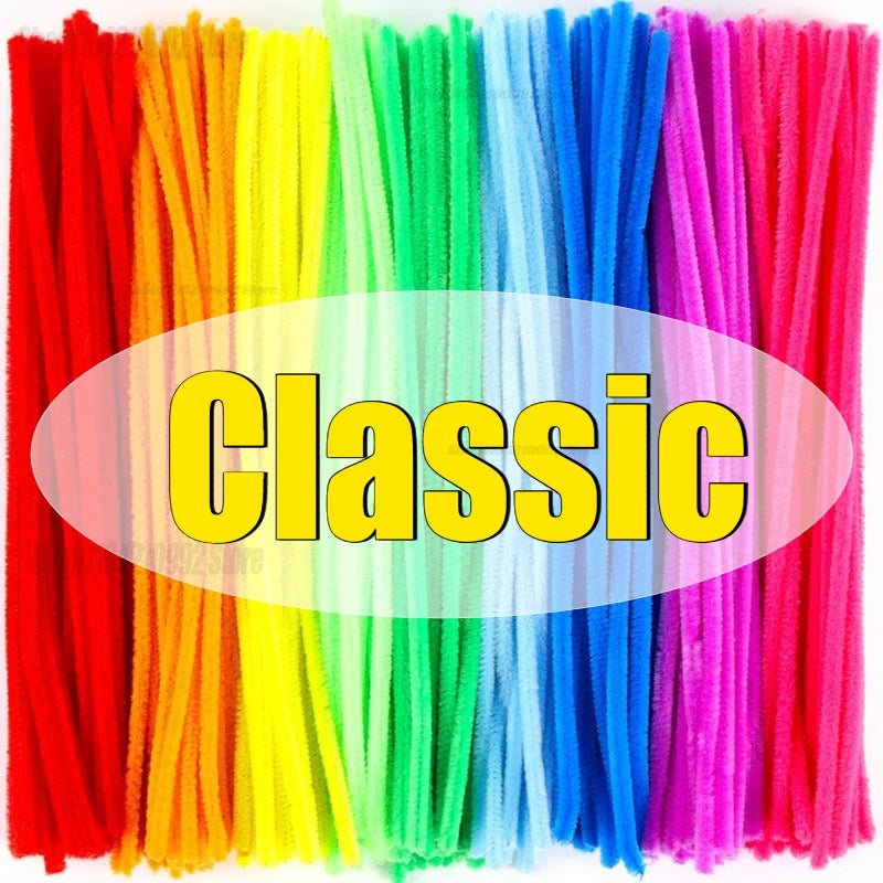 Creative Wires Chenille Wire Pipe Cleaners Colorful Chenille Stems DIY Plush Stem Wired Twist Stick Hair Strip Kid Handmade/*-2/