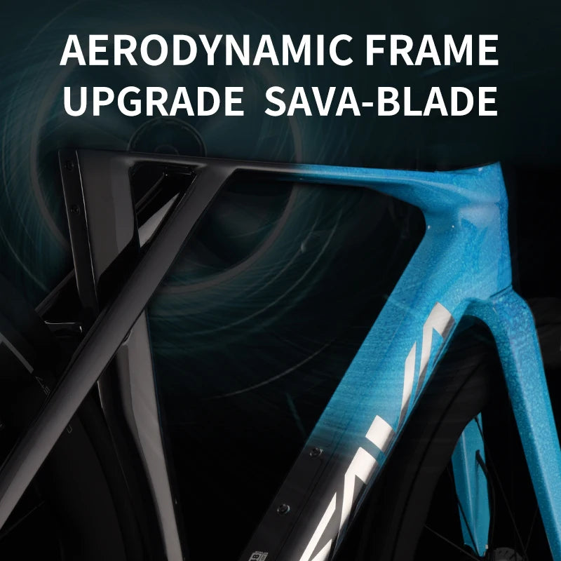 SAVA New Blade SLR8 C60 Carbon Fiber Road Bike, 700C Adult DI2 Bike with SHIMANO ULTEGRA Di2 R8170 Components High-End Race Bike
